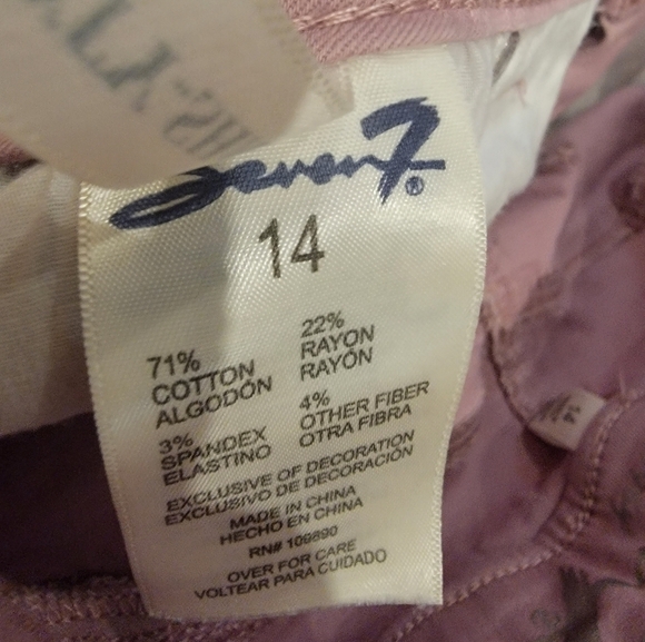 Seven Jeans High Rise Skinny Booty Shaper Mauve Jeans size 14 - Picture 9 of 10